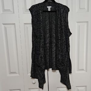 Catherines Black and Gray Damask Patterned Vest Top